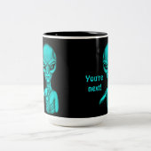 Slechte Alien, jij bent de volgende! Tweekleurige Koffiemok (Center)