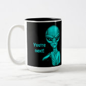 Slechte Alien, jij bent de volgende! Tweekleurige Koffiemok (Links)
