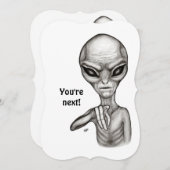 Slechte Alien, jij bent de volgende! Uitnodiging (Voorkant / Achterkant)