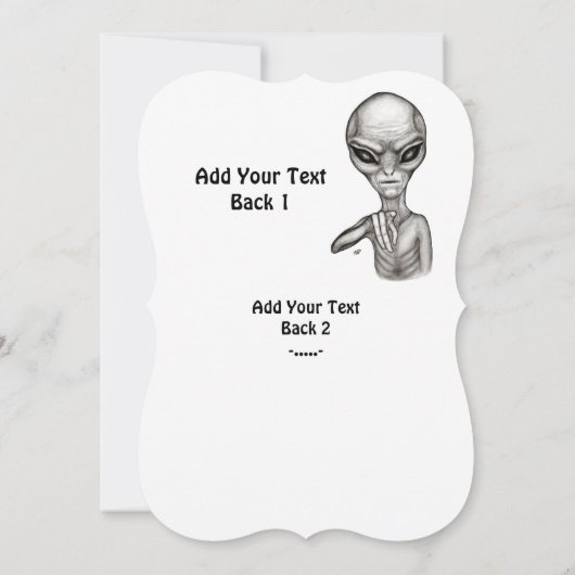 Slechte Alien, jij bent de volgende! Uitnodiging (Achterkant)