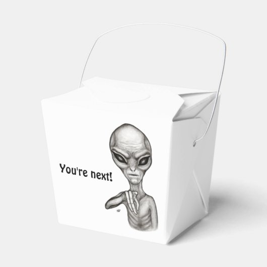 Slechte Alien, jij bent de volgende! Vierbox Bedankdoosjes (Voorkant Zijde)