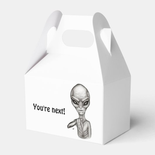 Slechte Alien, jij bent de volgende! Vierbox Bedankdoosjes (Voorkant Zijde)