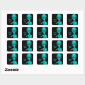 Slechte Alien, jij bent de volgende! Vierkante Sticker (Vel)