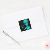Slechte Alien, jij bent de volgende! Vierkante Sticker (Envelop)
