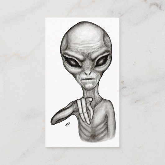 Slechte Alien, jij bent de volgende! Visitekaartje (Achterkant)