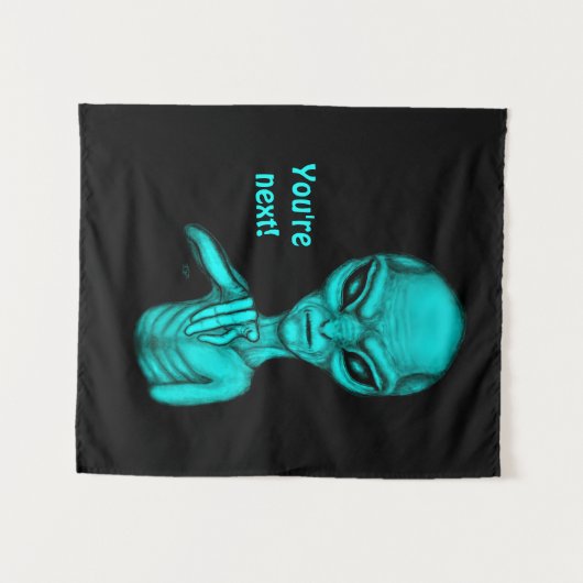 Slechte Alien, jij bent de volgende! Wandkleed (Voorkant (horizontaal))