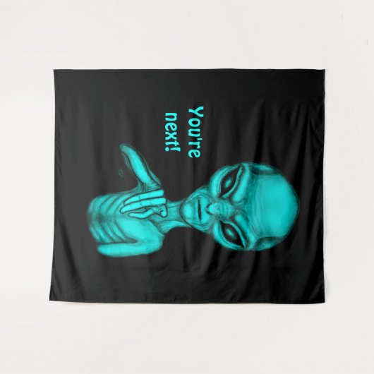 Slechte Alien, jij bent de volgende! Wandkleed (Voorkant (horizontaal))