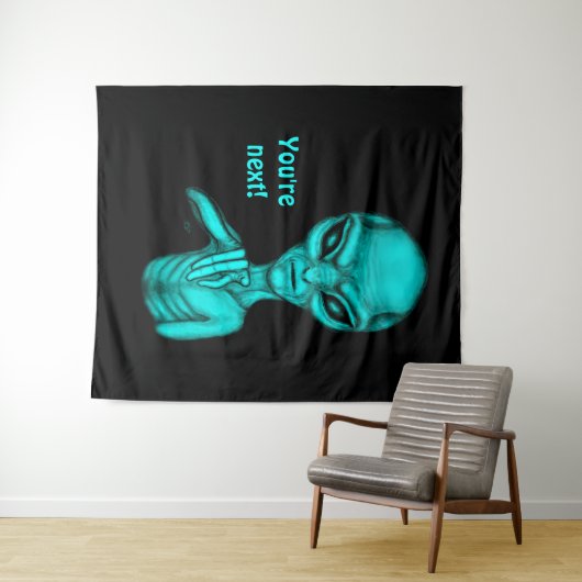 Slechte Alien, jij bent de volgende! Wandkleed (In Situ (horizontaal))