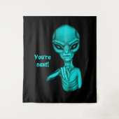 Slechte Alien, jij bent de volgende! Wandkleed (Voorkant)