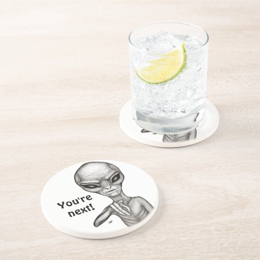 Slechte Alien, jij bent de volgende! Zandsteen Onderzetter (Zijkant)