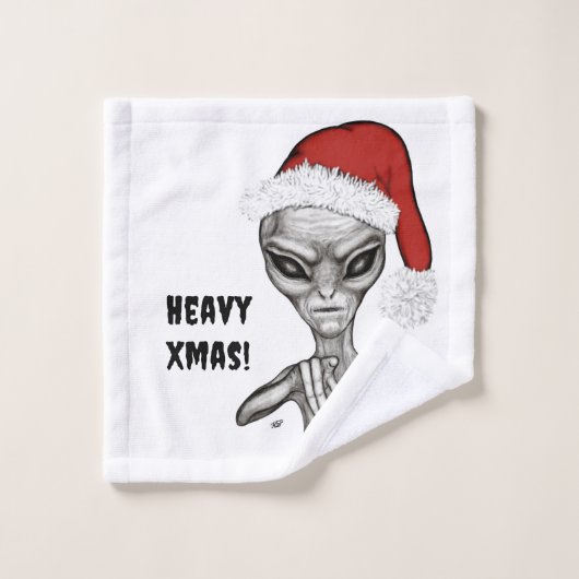 Slechte alien, zware kerst! bad handdoek (Wasdoekje)