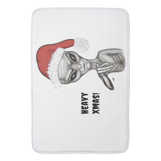 Slechte alien, zware kerst! badmat (Voorkant Verticaal)