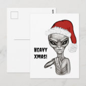 Slechte alien, zware kerst! briefkaart (Voorkant / Achterkant)
