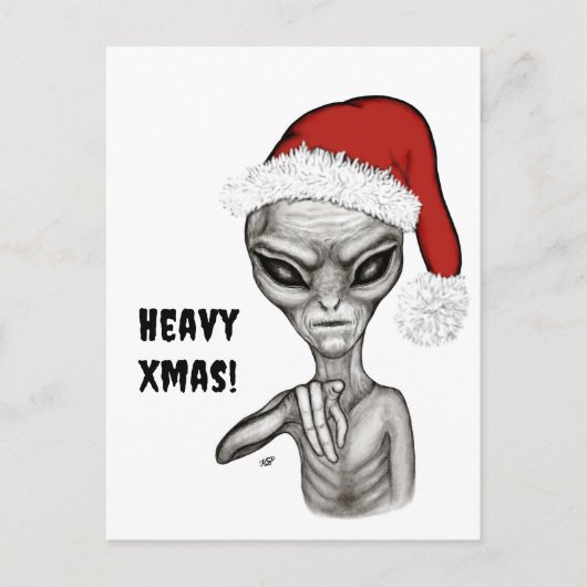 Slechte alien, zware kerst! briefkaart (Voorkant)