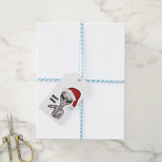 Slechte alien, zware kerst! cadeaulabel (Met Touw)