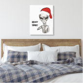 Slechte alien, zware kerst! canvas afdruk (Insitu (Slaapkamer))