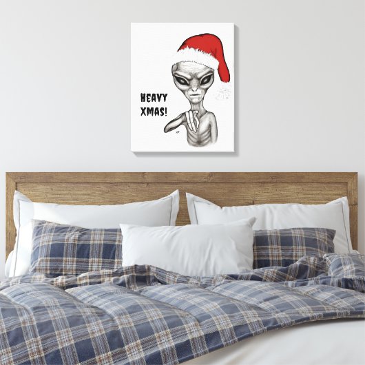 Slechte alien, zware kerst! canvas afdruk (Insitu (Slaapkamer))