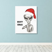 Slechte alien, zware kerst! canvas afdruk (Insitu (Houten vloer))