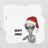 Slechte alien, zware kerst! feestdagenkaart (Voorkant / Achterkant)