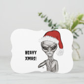 Slechte alien, zware kerst! feestdagenkaart (Staand voorkant)