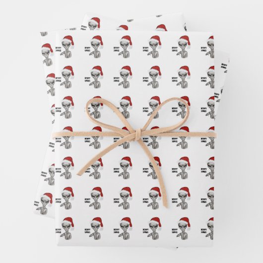 Slechte alien, zware kerst! inpakpapier vel (In situ)