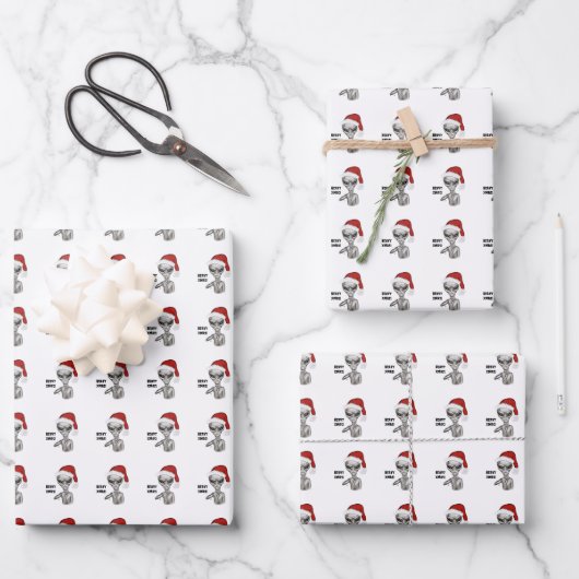 Slechte alien, zware kerst! inpakpapier vel (Voorkant)