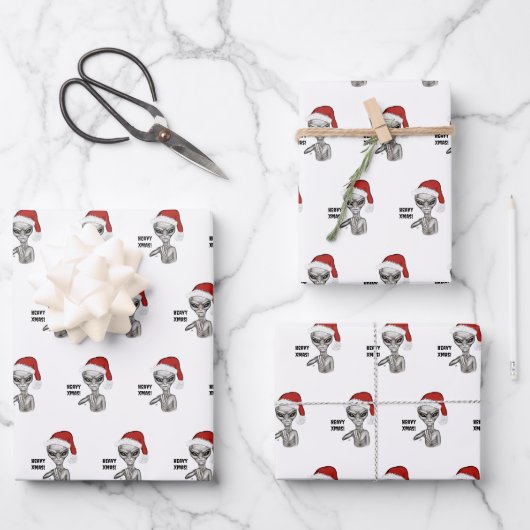 Slechte alien, zware kerst! inpakpapier vel (Voorkant)