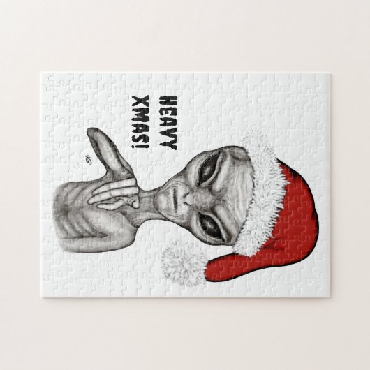 Slechte alien, zware kerst! legpuzzel (Horizontaal)