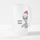 Slechte alien, zware kerst! matglas bierpul (Voorkant rechts)