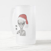 Slechte alien, zware kerst! matglas bierpul (Voorkant links)
