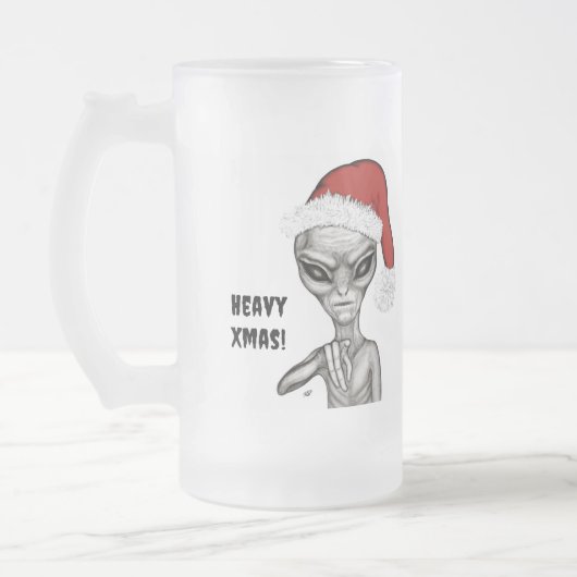 Slechte alien, zware kerst! matglas bierpul (Links)