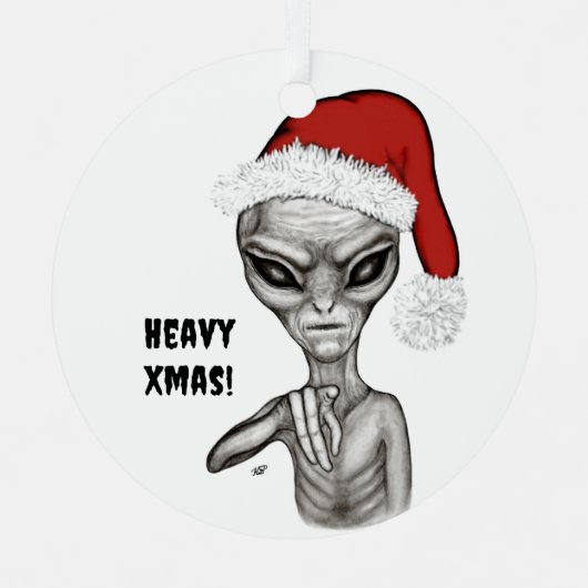 Slechte alien, zware kerst! metalen ornament (Voorkant)