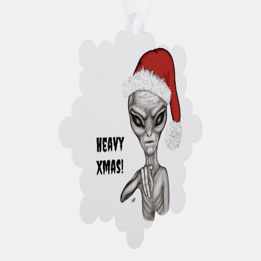 Slechte alien, zware kerst! ornament kaart (Rechts)