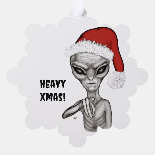 Slechte alien, zware kerst! ornament kaart (Achterkant)
