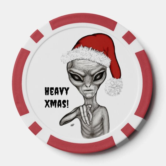 Slechte alien, zware kerst! poker chips (Achterkant)