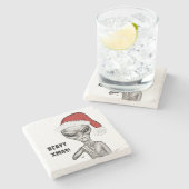 Slechte alien, zware kerst! stenen onderzetter (Zijkant)