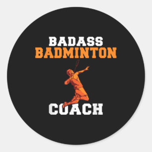 Slechte badmintoncoach ronde sticker