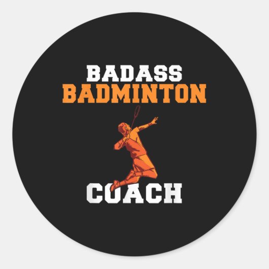 Slechte badmintoncoach ronde sticker (Voorkant)