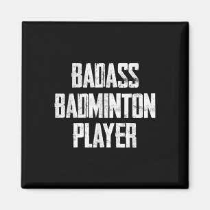 Slechte Badmintonspeler Vet Typography Statement Magneet
