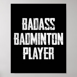 Slechte Badmintonspeler Vetgedrukte Typografie Ver Poster