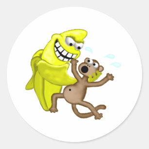 slechte banaan ronde sticker