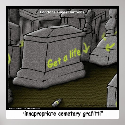 Slechte begraafplaats Graffiti Grappige Poster (Voorkant)