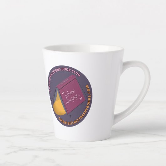 Slechte beslissingen Boek Club Extra Grote Koffie  Latte Mok (Rechts)