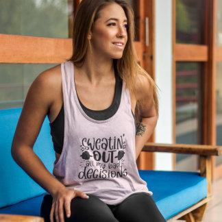 Slechte beslissingen weghalen Funny Fitness Quote Tanktop