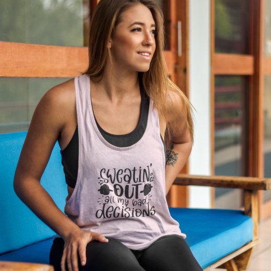 Slechte beslissingen weghalen Funny Fitness Quote Tanktop