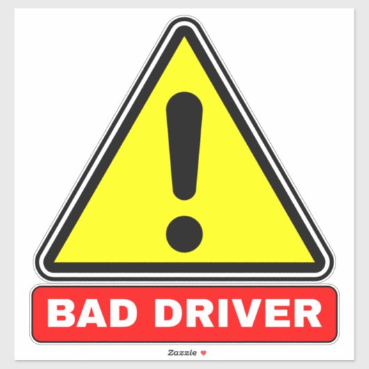 Slechte bestuurder op de weg (auto Alert) Sticker (Vel)
