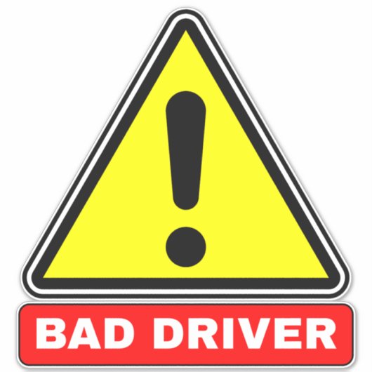 Slechte bestuurder op de weg (auto Alert) Sticker (Voorkant)