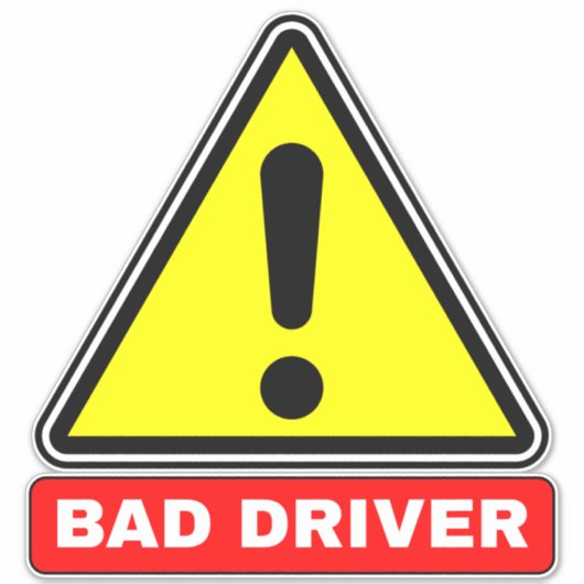 Slechte bestuurder op de weg (autoalarm) sticker (Voorkant)