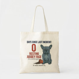 Slechte Blauwe Franse geen spijt Grappige Hond Moe Tote Bag