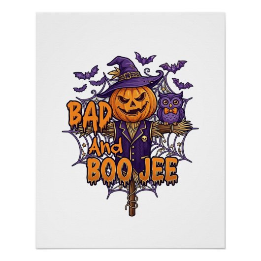 Slechte Boo Jee Pompoen Vogelverschrikker Paarse U Perfect Poster (Voorkant)